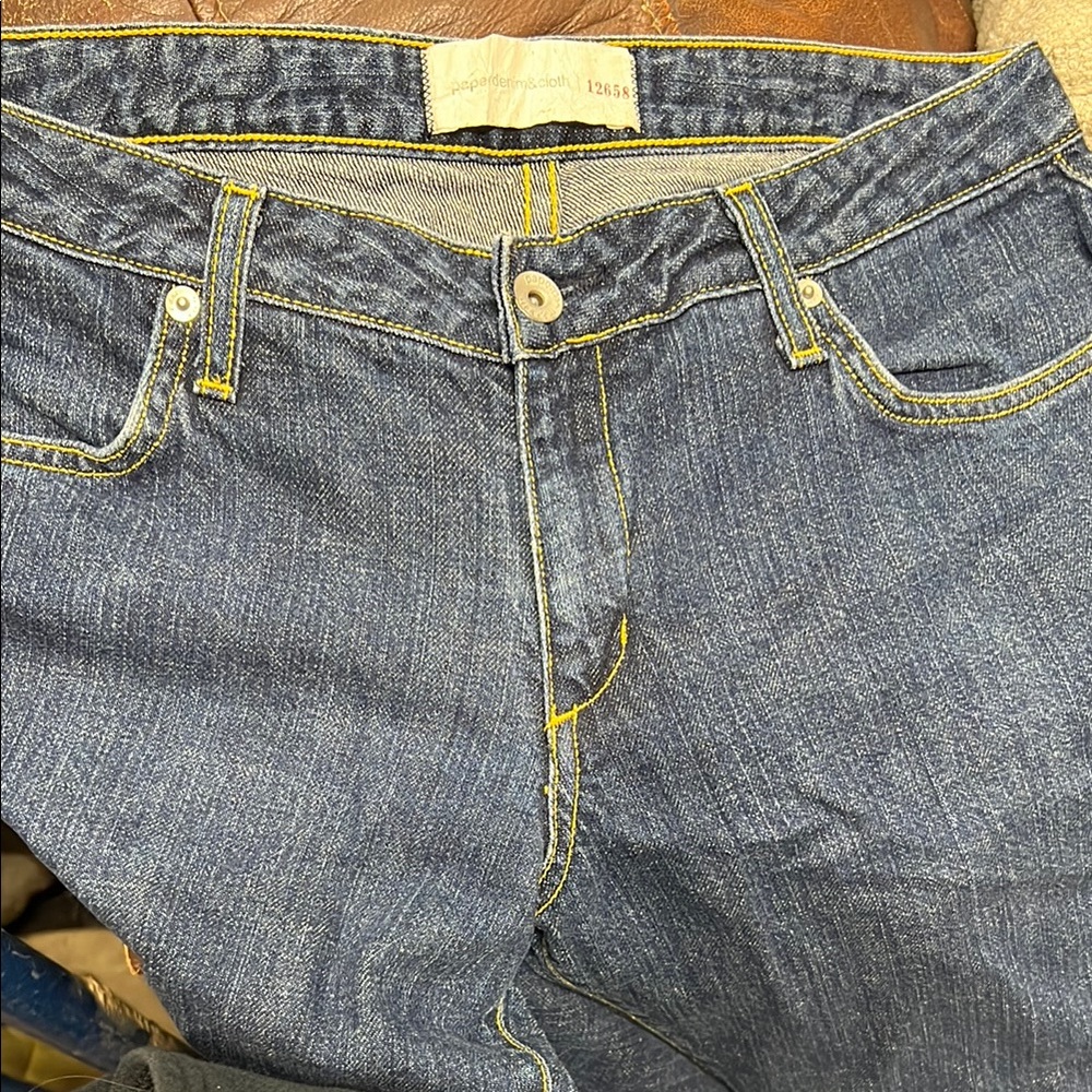 Paper Denim & Cloth Blue Boot Cut Jeans with Contrast Stitching